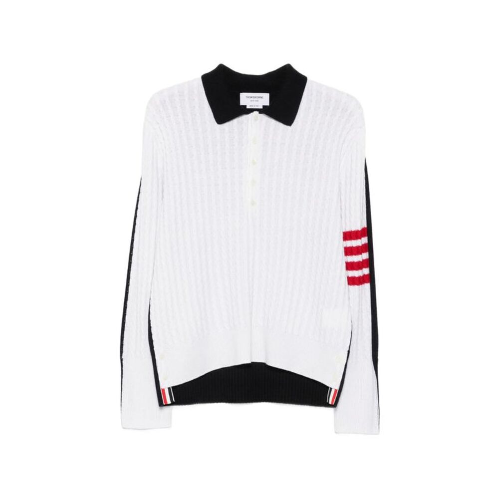Thom Browne White Polo Shirts Men